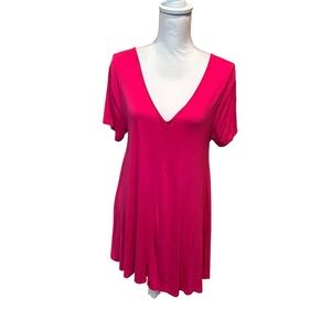 Grace Elements Hot Pink V-Neck Mini Dress size large‎